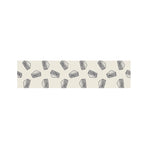 Grey Doodle Sandwich Pattern Print Bed Runner