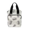 Grey Doodle Sandwich Pattern Print Bible Tote Bag