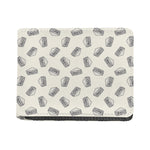 Grey Doodle Sandwich Pattern Print Bifold Wallet