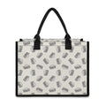 Grey Doodle Sandwich Pattern Print Canvas Tote Bag