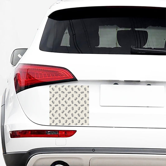 Grey Doodle Sandwich Pattern Print Car Sticker