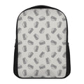 Grey Doodle Sandwich Pattern Print Casual Backpack