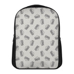Grey Doodle Sandwich Pattern Print Casual Backpack