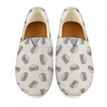Grey Doodle Sandwich Pattern Print Casual Shoes
