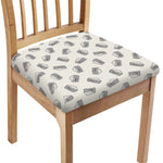 Grey Doodle Sandwich Pattern Print Chair Cushion Cover