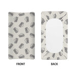 Grey Doodle Sandwich Pattern Print Changing Pad Cover