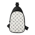Grey Doodle Sandwich Pattern Print Sling Bag