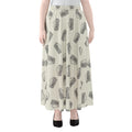 Grey Doodle Sandwich Pattern Print Chiffon Maxi Skirt
