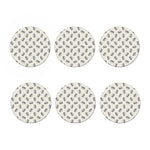 Grey Doodle Sandwich Pattern Print Coaster Set