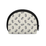 Grey Doodle Sandwich Pattern Print Coin Purse