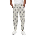 Grey Doodle Sandwich Pattern Print Cotton Sweatpants
