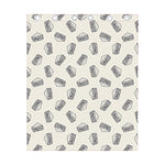 Grey Doodle Sandwich Pattern Print Curtain