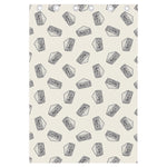 Grey Doodle Sandwich Pattern Print Curtain