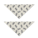 Grey Doodle Sandwich Pattern Print Dog Bandana