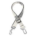 Grey Doodle Sandwich Pattern Print Dog Seat Belt