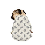 Grey Doodle Sandwich Pattern Print Dog Zip Up Jacket