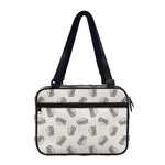 Grey Doodle Sandwich Pattern Print Double Strap Bible Bag