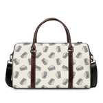 Grey Doodle Sandwich Pattern Print Duffle Bag