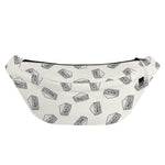 Grey Doodle Sandwich Pattern Print Fanny Pack