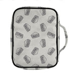 Grey Doodle Sandwich Pattern Print Front Pocket Bible Bag
