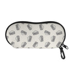Grey Doodle Sandwich Pattern Print Glasses Case