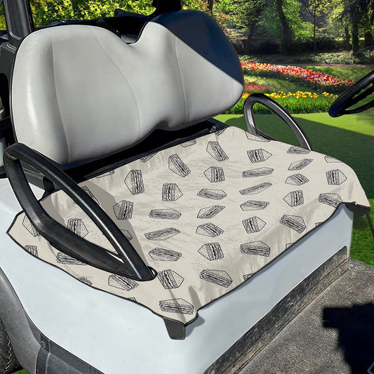 Grey Doodle Sandwich Pattern Print Golf Cart Seat Cover