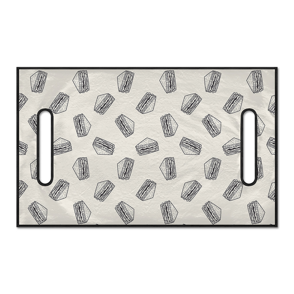 Grey Doodle Sandwich Pattern Print Golf Cart Seat Cover