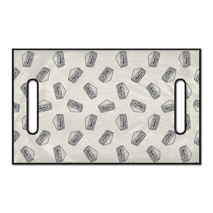 Grey Doodle Sandwich Pattern Print Golf Cart Seat Cover