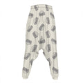 Grey Doodle Sandwich Pattern Print Hammer Pants