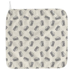 Grey Doodle Sandwich Pattern Print Hand Towel