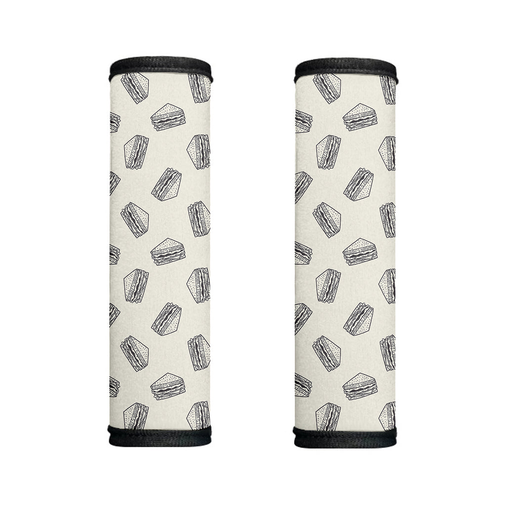 Grey Doodle Sandwich Pattern Print Handle Covers