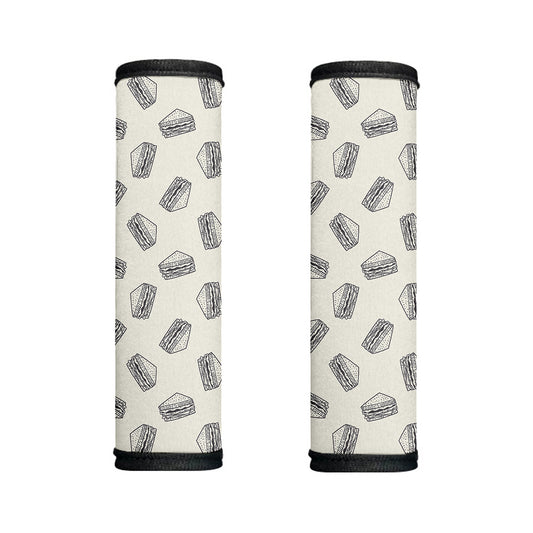 Grey Doodle Sandwich Pattern Print Handle Covers