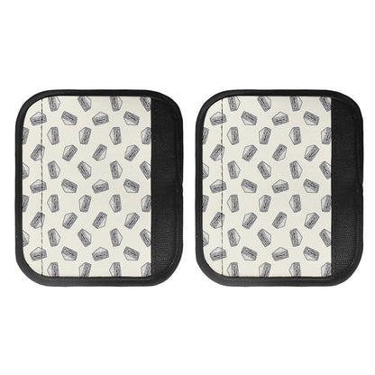 Grey Doodle Sandwich Pattern Print Handle Covers
