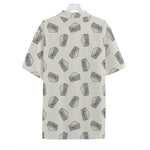 Grey Doodle Sandwich Pattern Print Hawaiian Shirt