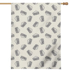 Grey Doodle Sandwich Pattern Print House Flag