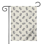 Grey Doodle Sandwich Pattern Print House Flag