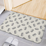 Grey Doodle Sandwich Pattern Print Indoor Door Mat