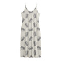 Grey Doodle Sandwich Pattern Print Jersey Midi Cami Dress