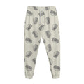 Grey Doodle Sandwich Pattern Print Jogger Pants