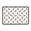 Grey Doodle Sandwich Pattern Print Kitchen Mat