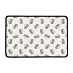 Grey Doodle Sandwich Pattern Print Kitchen Mat