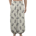 Grey Doodle Sandwich Pattern Print Lantern Pants