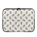 Grey Doodle Sandwich Pattern Print Laptop Sleeve