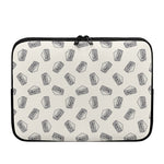 Grey Doodle Sandwich Pattern Print Laptop Sleeve