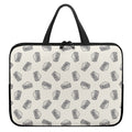 Grey Doodle Sandwich Pattern Print Laptop Sleeve With Handle