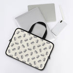 Grey Doodle Sandwich Pattern Print Laptop Sleeve With Handle