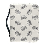 Grey Doodle Sandwich Pattern Print Leather Bible Cover
