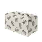 Grey Doodle Sandwich Pattern Print Leather Tissue Box Cover