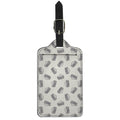 Grey Doodle Sandwich Pattern Print Luggage Tag