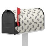 Grey Doodle Sandwich Pattern Print Mailbox Cover